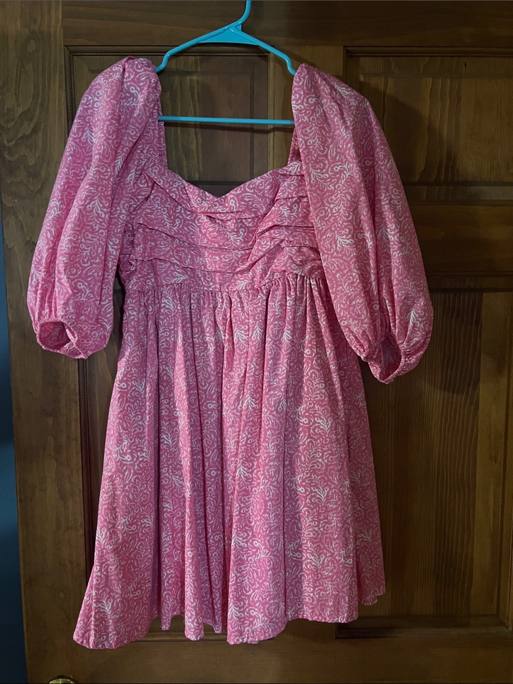 Abercrombie & Fitch Pink Puff-Sleeve Floral Dress